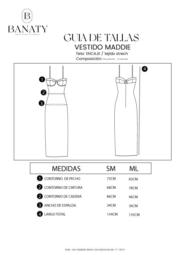 VESTIDO LARGO DE ENCAJE PERLA - MADDIE