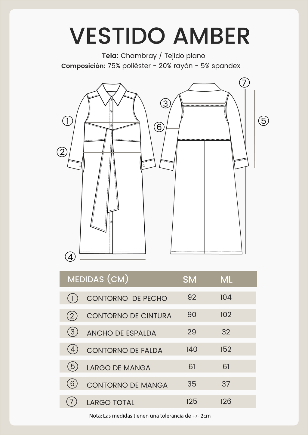VESTIDO MANGA LARGA CON LAZO INDIGO - AMBER