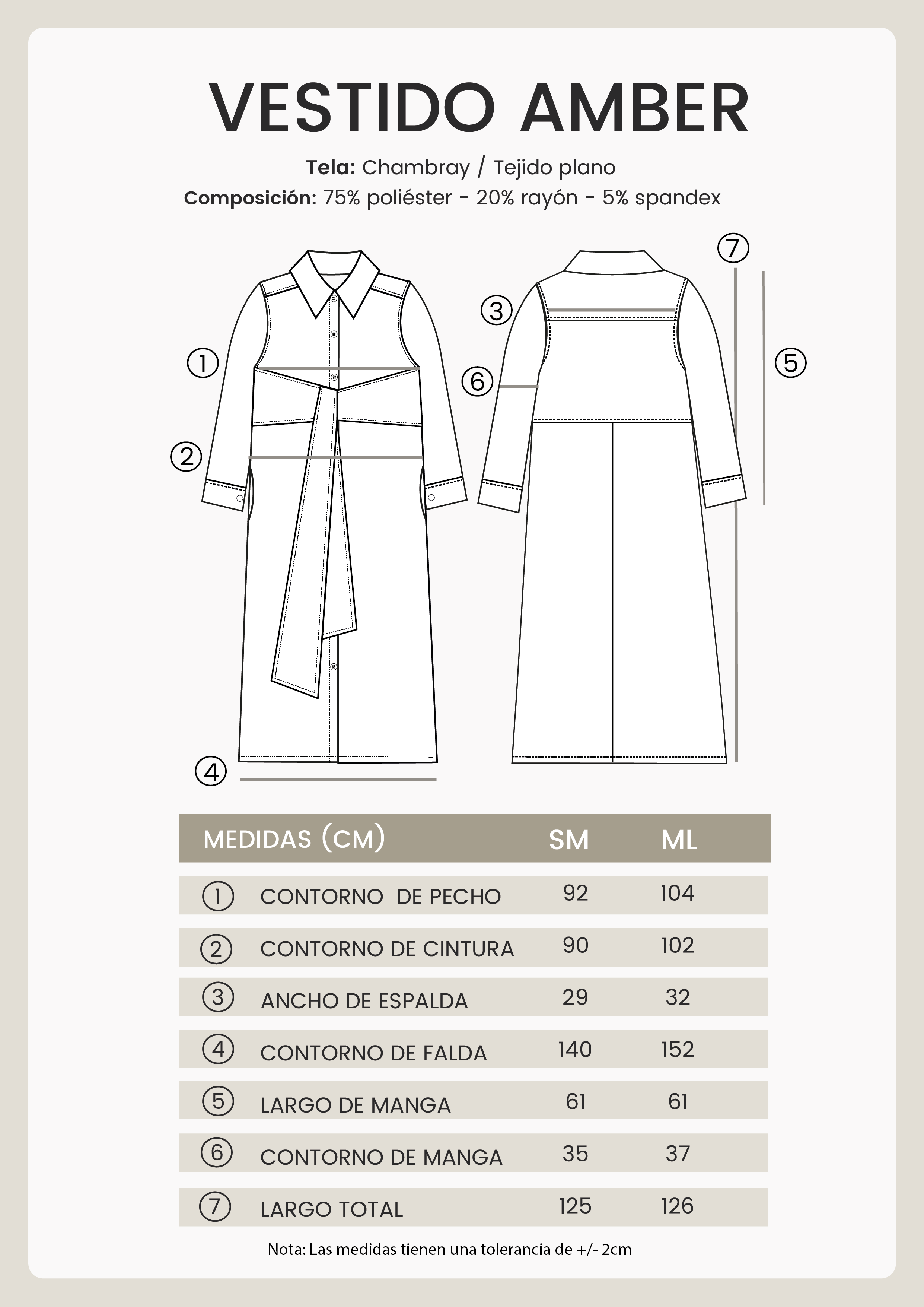 VESTIDO MANGA LARGA CON LAZO INDIGO - AMBER