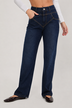 PANTALÓN JEAN RECTO SEMI ENTALLADO NATURAL - VICTORIA