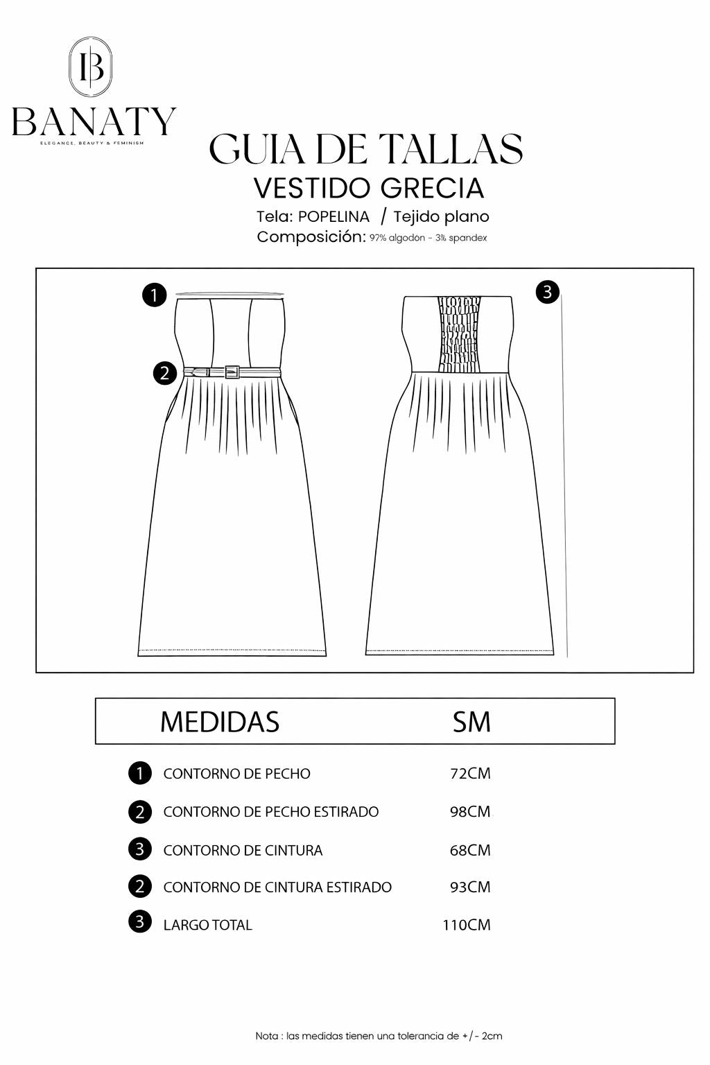 VESTIDO CON CORREA EN LA CINTURA PERLA GRECIA