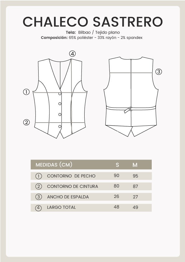 Chaleco Sastrero Bilbao perla