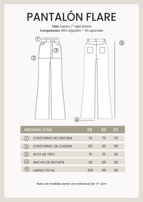 Pantalón Flare Denim Azul Marine