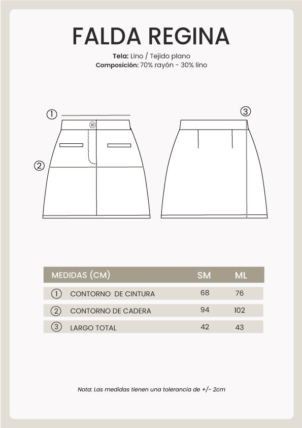 FALDA DE LINO PERLA - REGINA