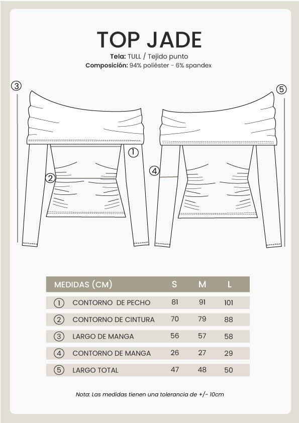 Top asimétrico manga larga negro - Jade