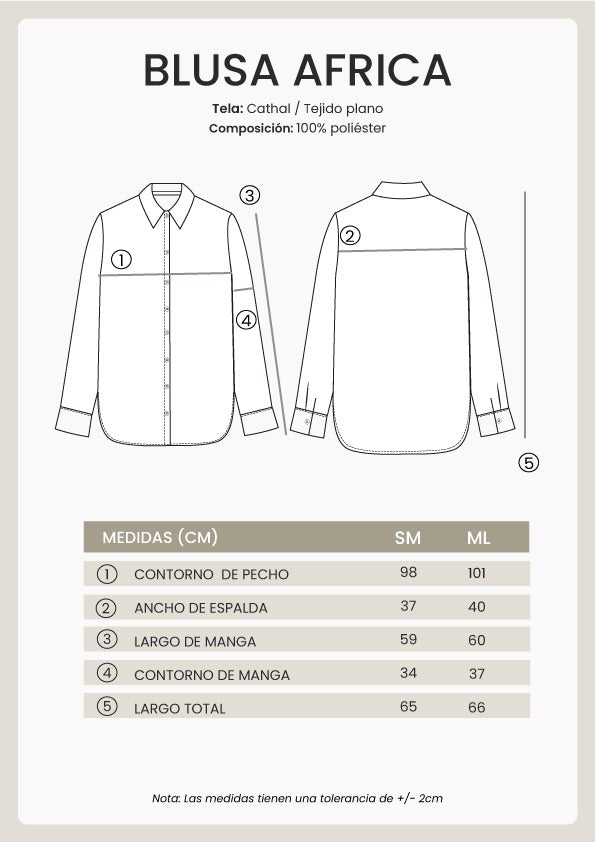 BLUSA CAMISERA MANGA LARGA - AFRICA