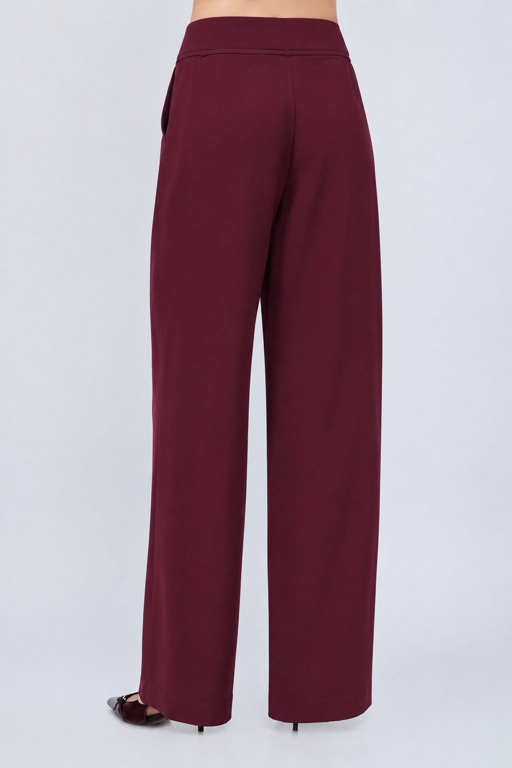 PANTALÓN SASTRERO CON LAZO Y PLIEGUES DELANTEROS BURGUNDY- MELISSA
