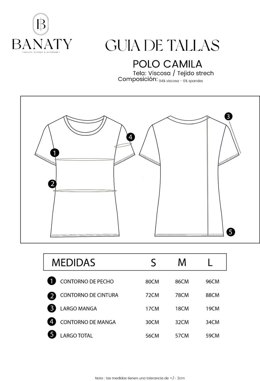 POLO BASICO PARA MUJER DE VISCOSA NEGRO  - CAMILA