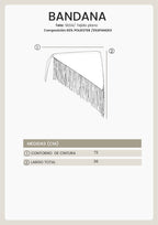 BANDANA DE SEDA CON DETALLE DE FLECOS