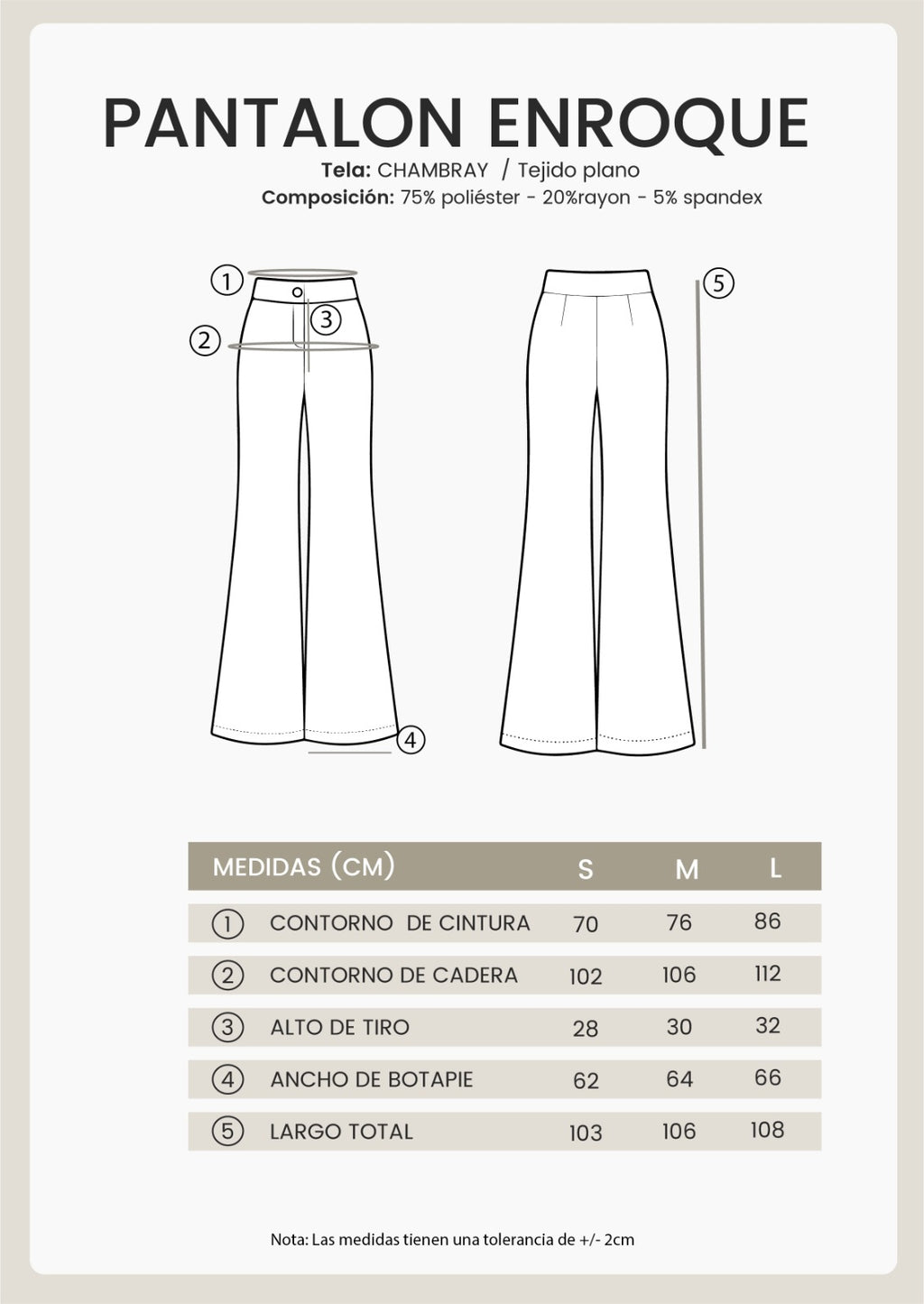 PANTALÓN FLARE SASTRE CHAMBRAY - ENROQUE