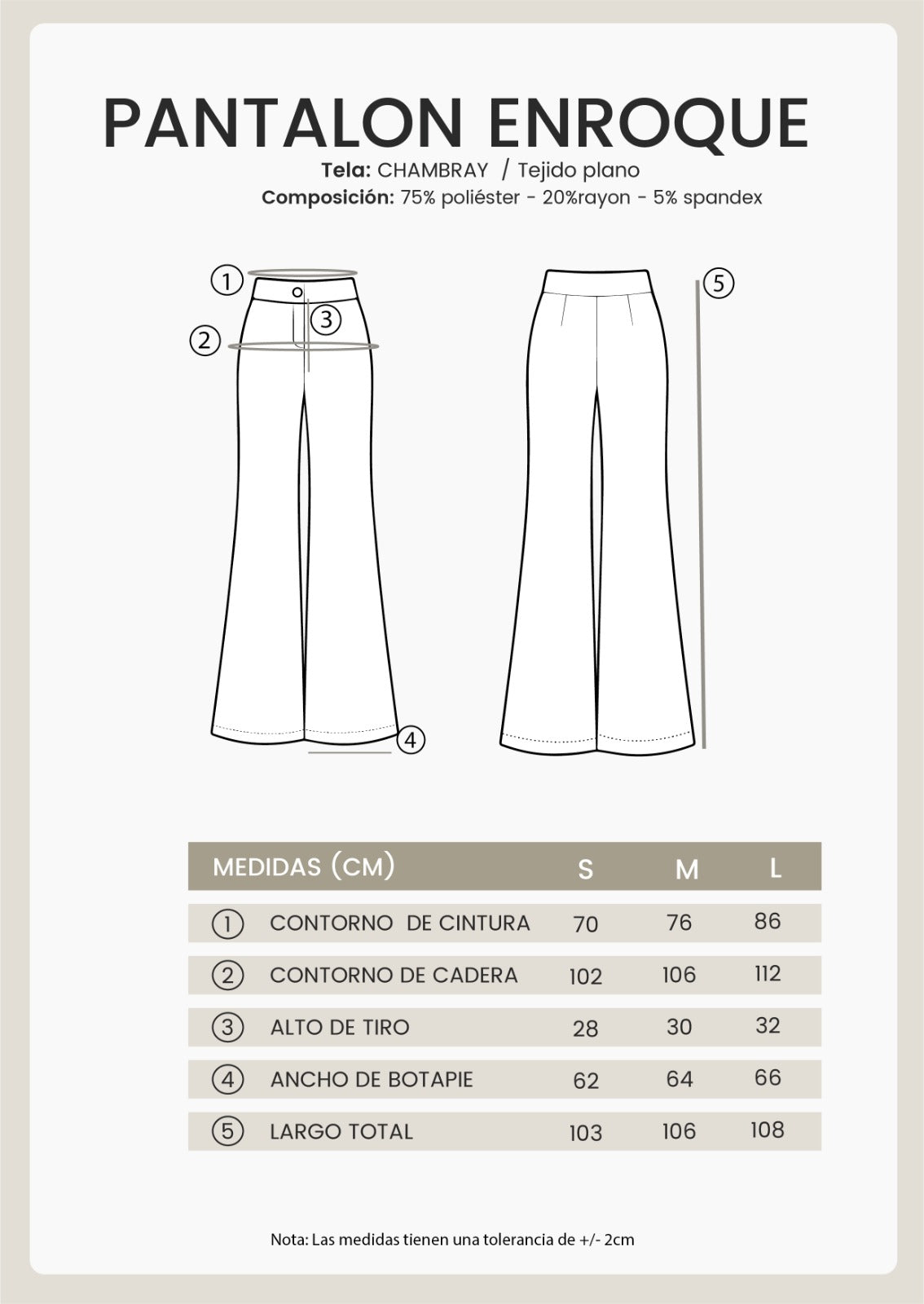 PANTALÓN FLARE SASTRE CHAMBRAY - ENROQUE