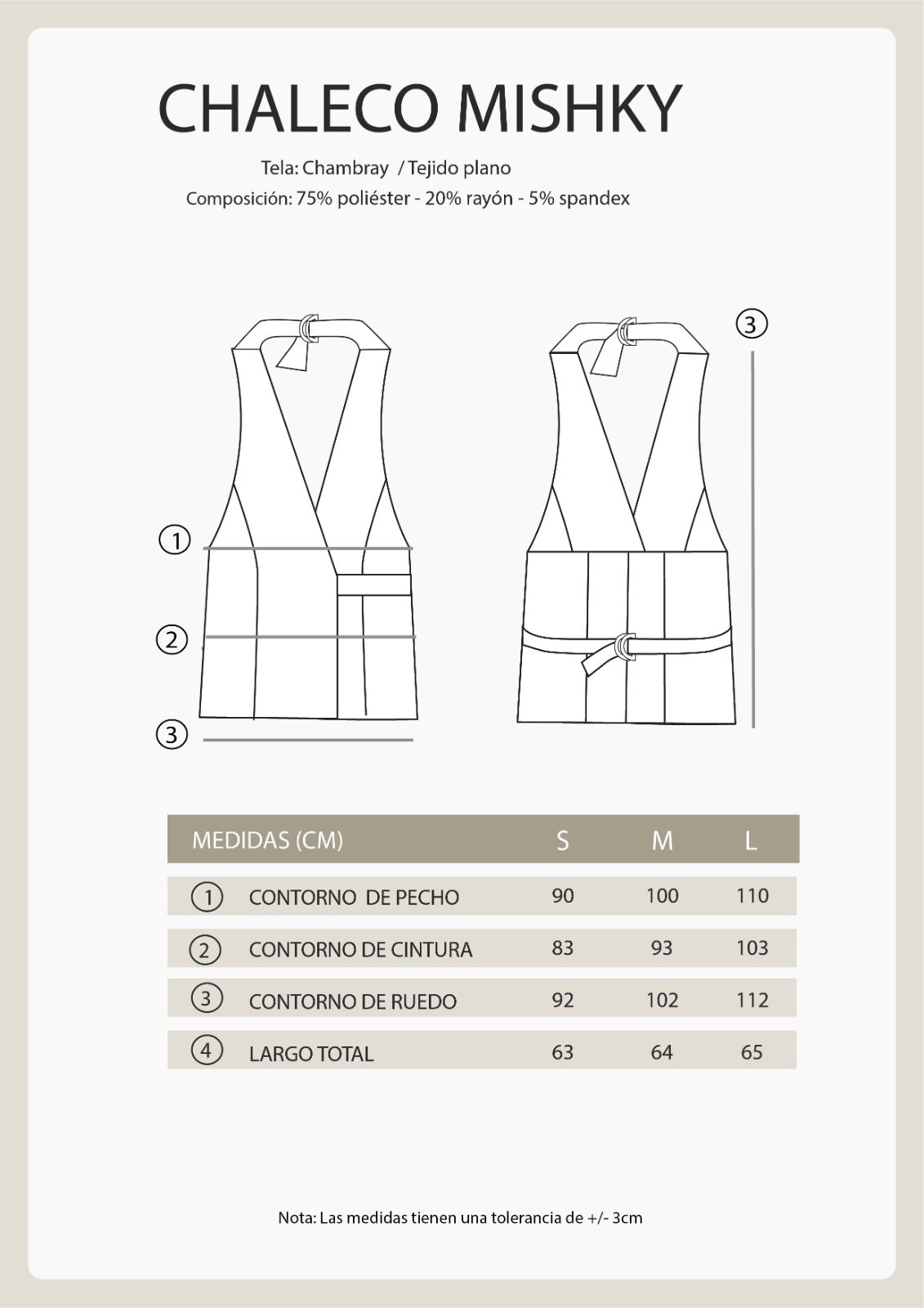 CHALECO CON REGULADOR NATURAL - MISHKY