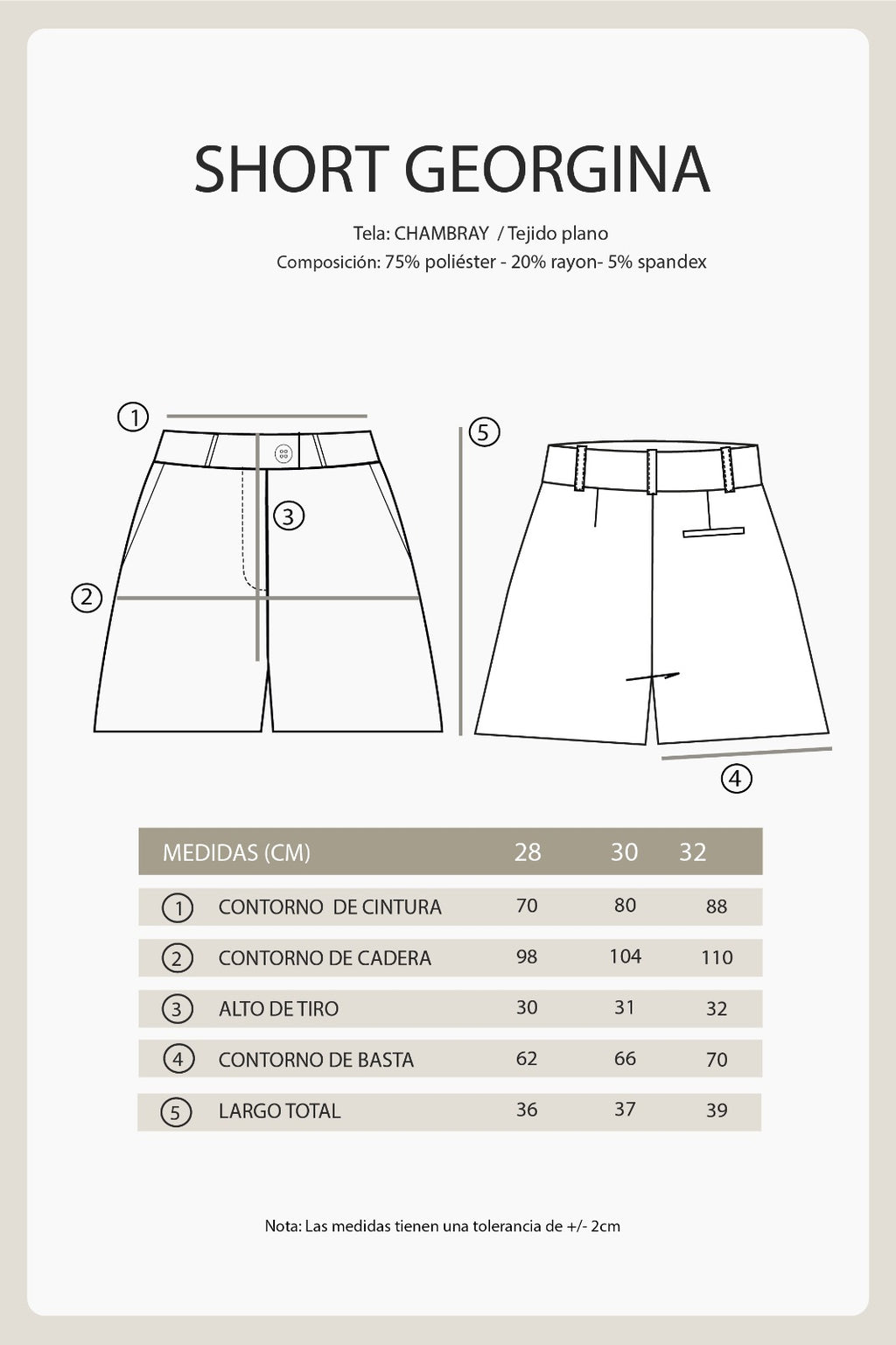 SHORT SASTRERO INDIGO - GEORGINA