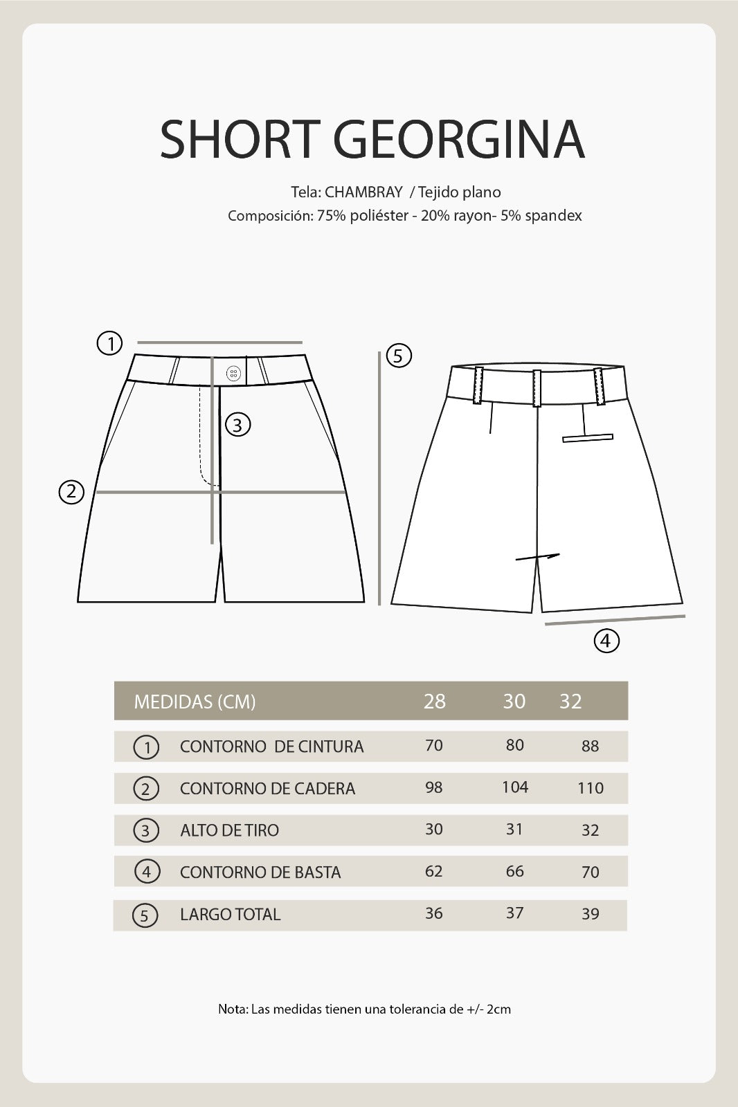 SHORT SASTRERO INDIGO - GEORGINA