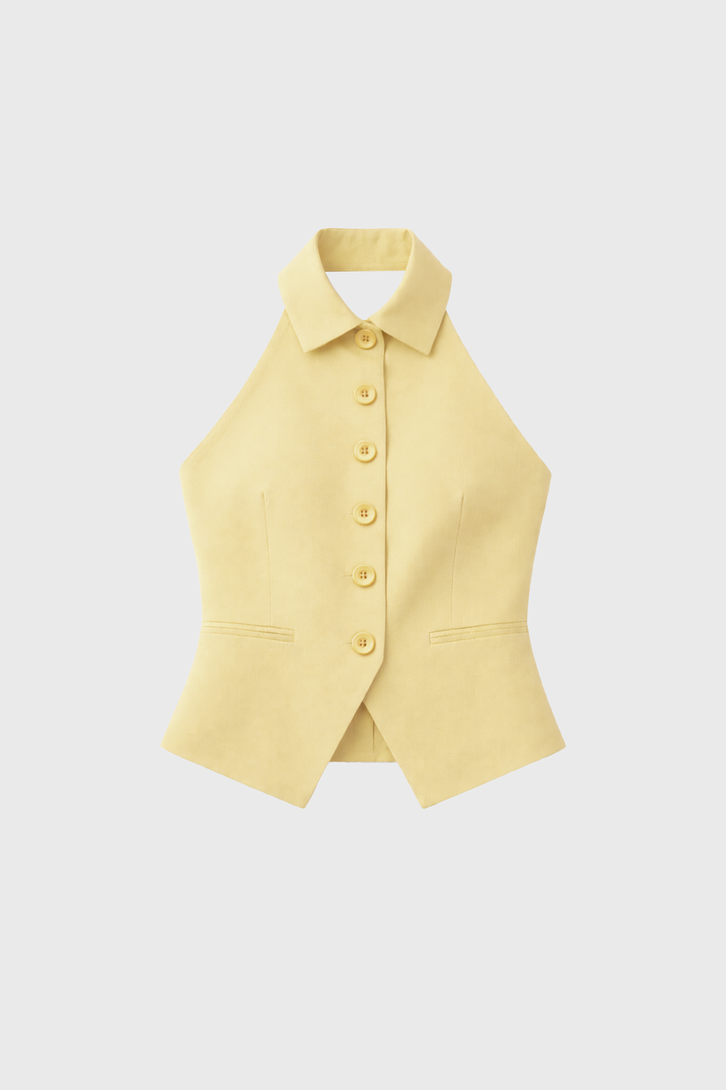 CHALECO CON CUELLO CAMISERO AMARILLO - HANNAH