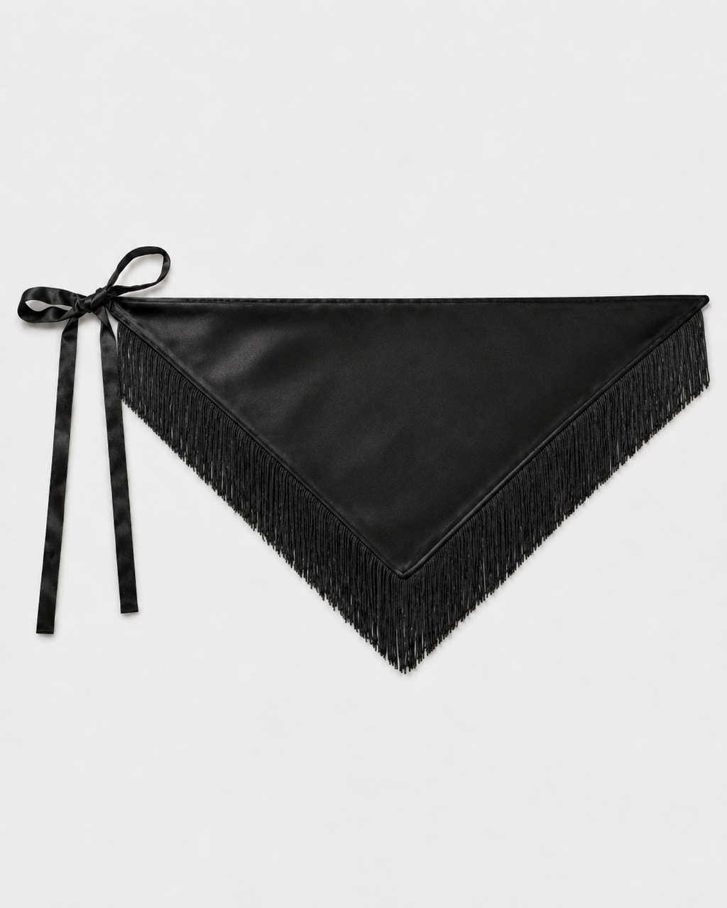 BANDANA DE SEDA CON DETALLE DE FLECOS
