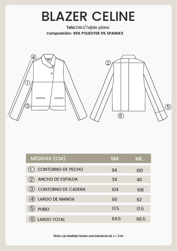 BLAZER ESTRUCTURADO CUELLO ALTO CRUZADO NEGRO - CELINE