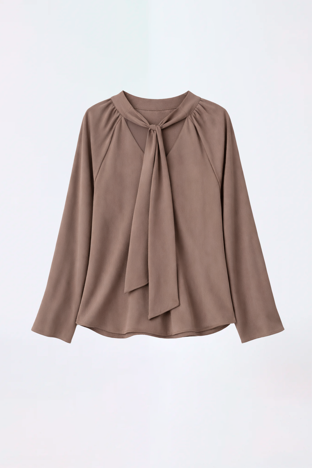 Blusa cuello V con lazo para amarrar cocoa - Alice