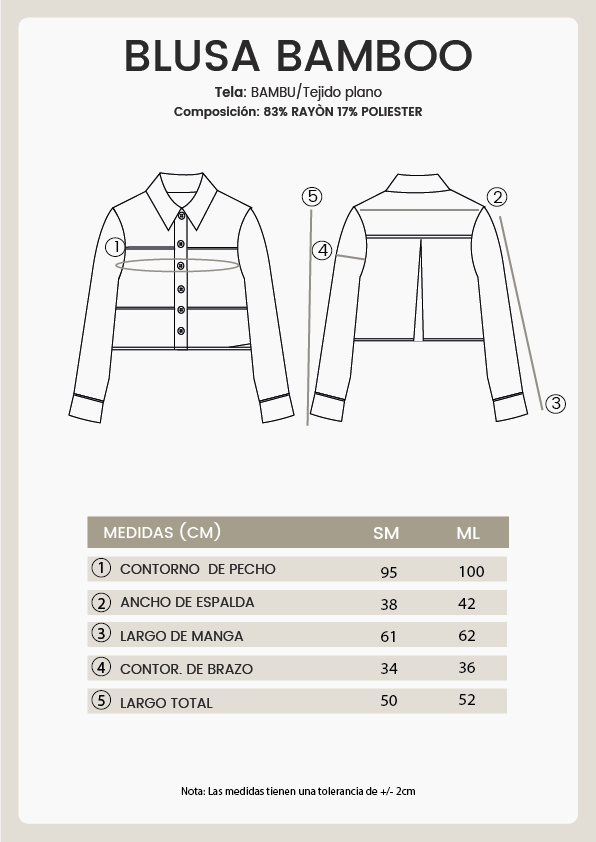 BLUSA SEMITRANSPARENTE MANGA LARGA ELEGANTE PERLA - BAMBOO