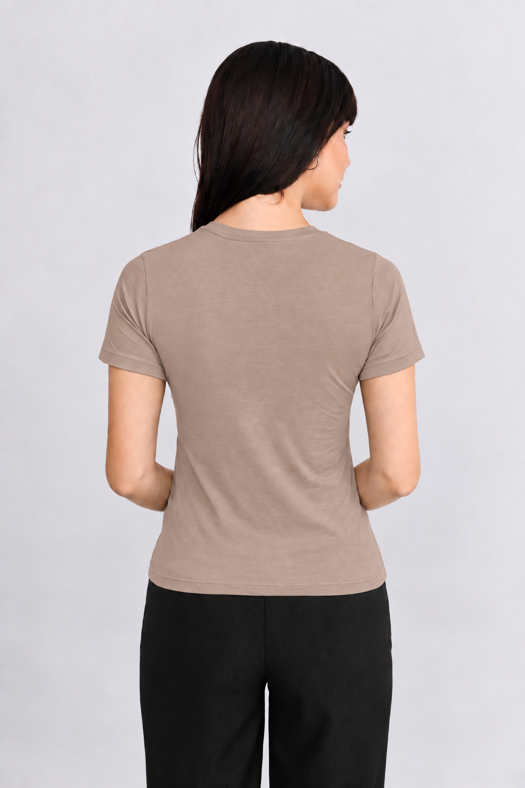 POLO BASICO PARA MUJER DE VISCOSA BEIGE  - CAMILA