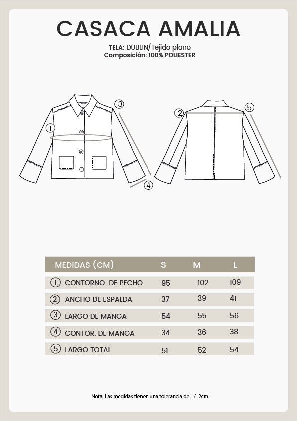 CASACA CORTA CON CUELLO CAMISERO BEIGE- AMALIA
