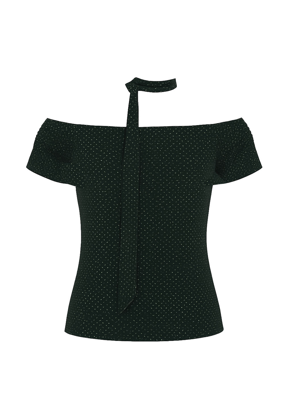 TOP POLKA DOTS EN TULL CON CHALINA EXTRA NEGRO -  LUNA