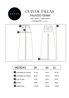 Palazzo Denim a la cintura con bolsillos Celeste Day