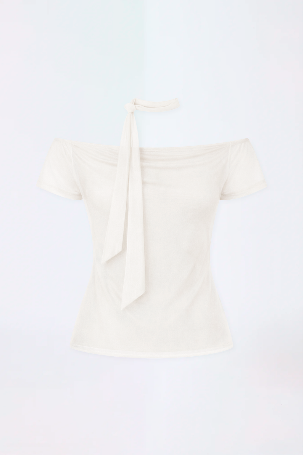 TOP EN TULL CON CHALINA EXTRA PERLA -  LUNA