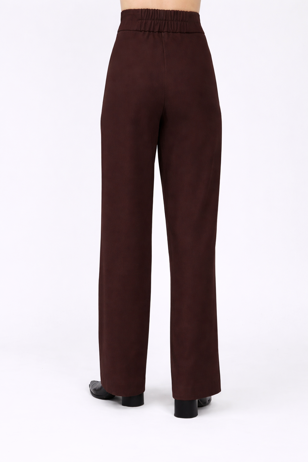 Pantalón recto con cierre lateral invisible Marrón - Sienna