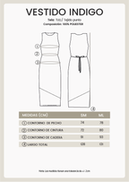 VESTIDO LARGO CON DEGRADÉ ASIMÉTRICO TORNASOL - INDIGO